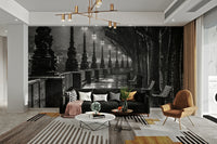 The wallpaper is applied seamlessly, making the view feel realistic.


