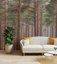 The wall mural is installed on a bedroom feature wall.

