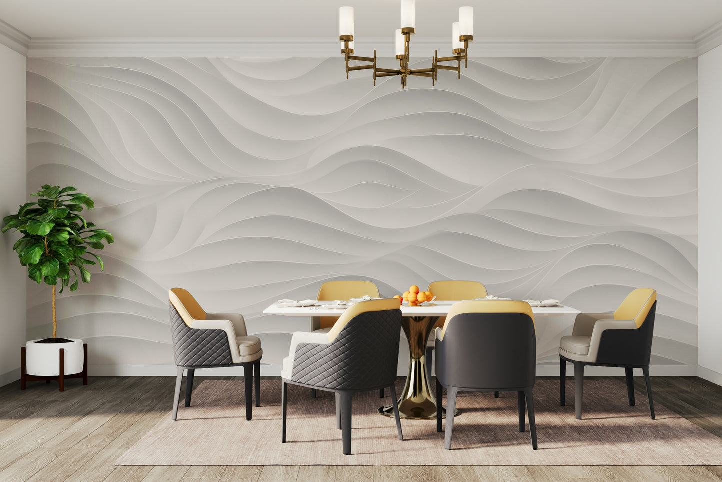 The design features soft, flowing shapes that give a sense of texture.

