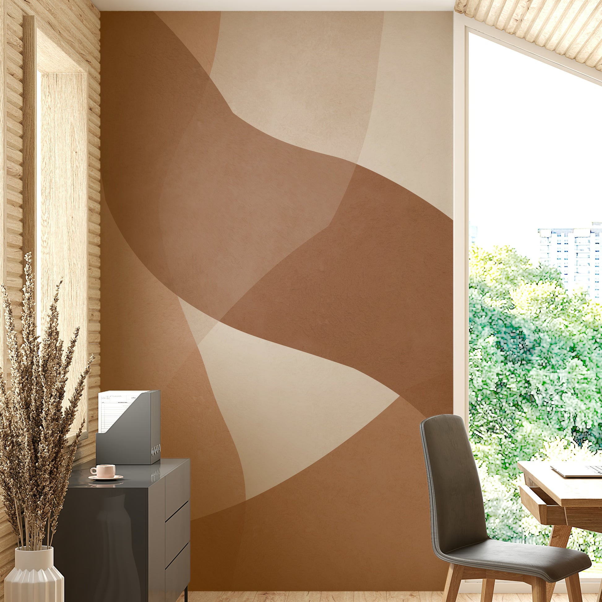 The graceful shapes create a repeating pattern.

