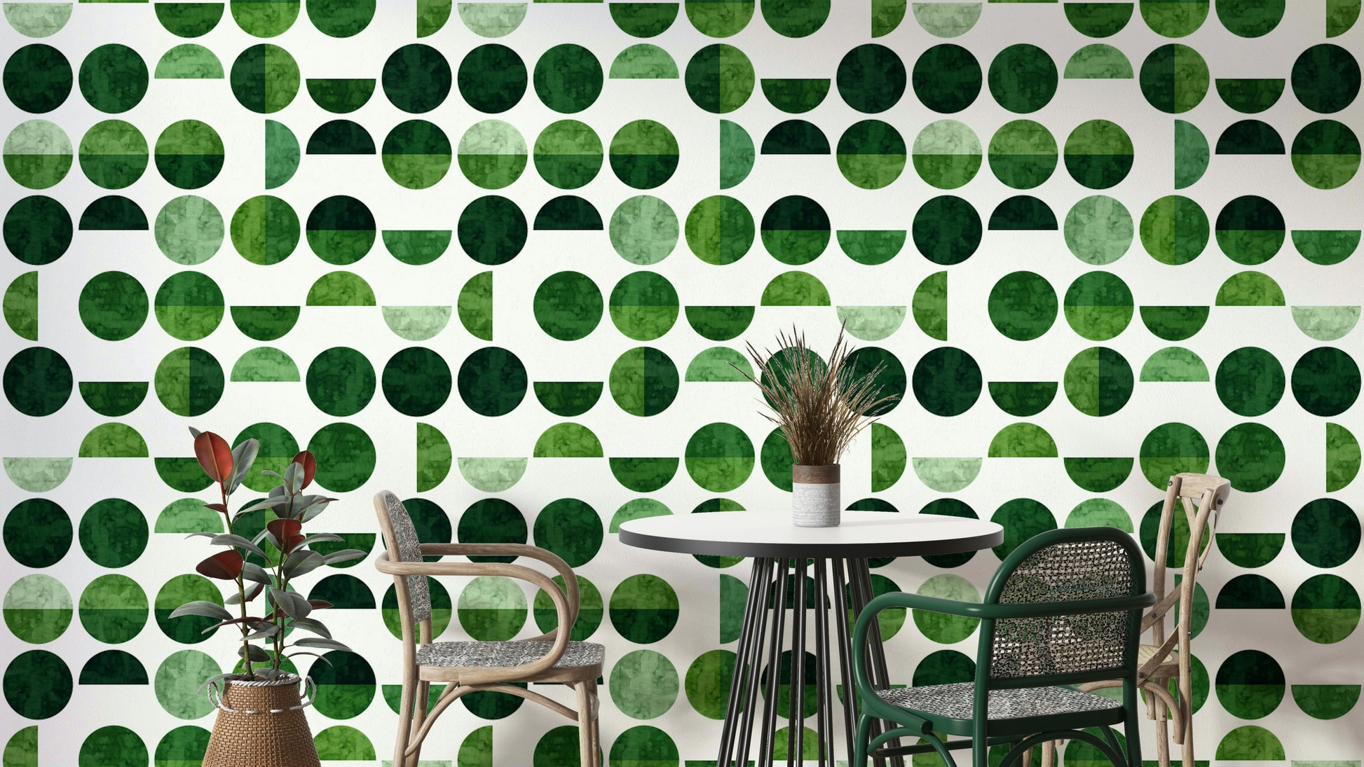 The colors are shades of green and white.

