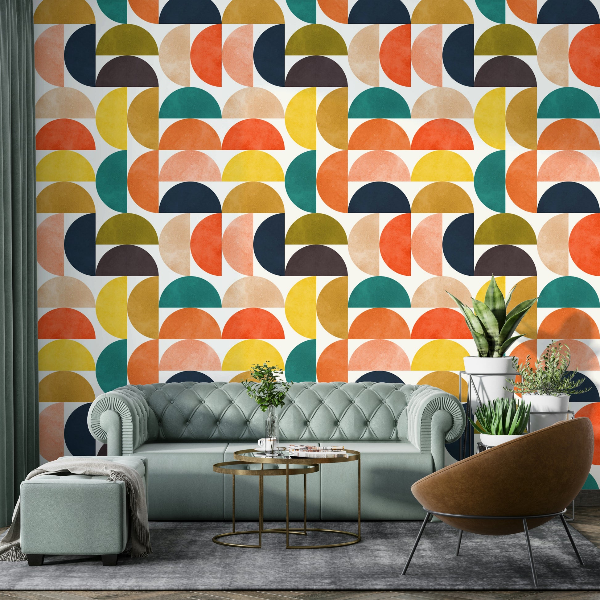 The mural gives a feeling of depth and dimension.

