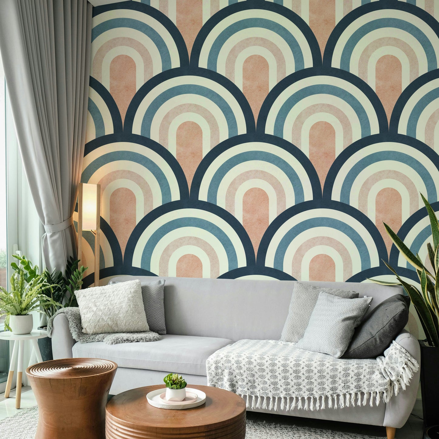 The mural gives a feeling of depth and dimension.

