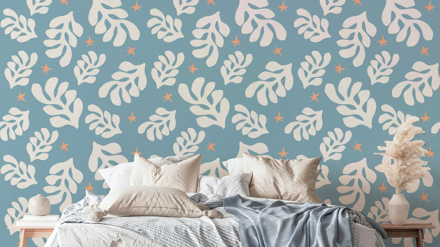 A wallpaper of a painting of a coastal scene.

