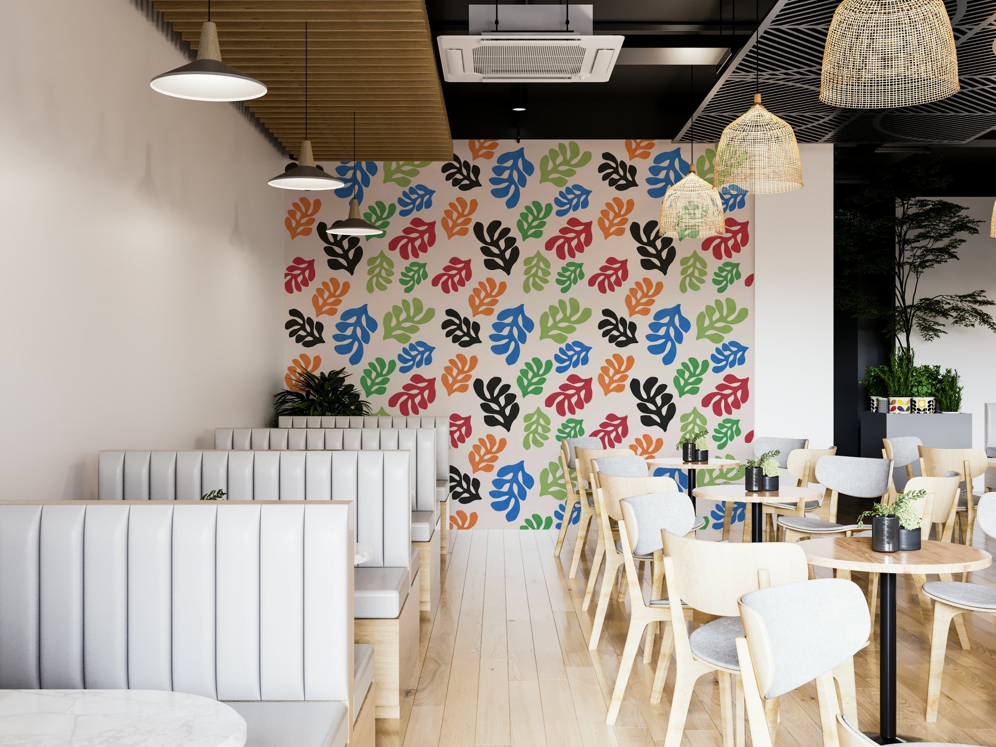 The design is non-realistic and interpretive.

