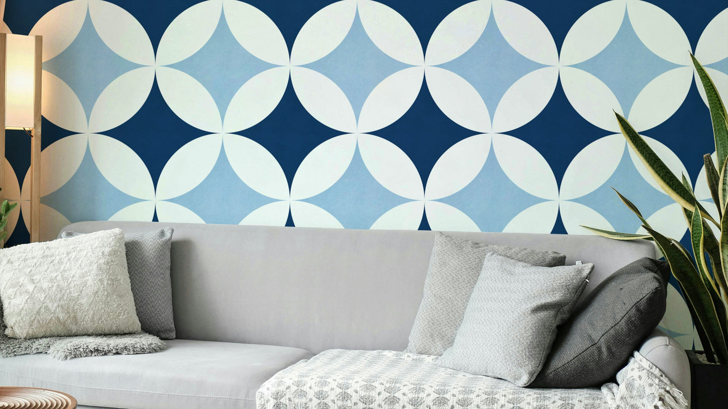 The design is in a deep blue and gold color scheme.

