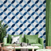 The mural gives a feeling of modern design.

