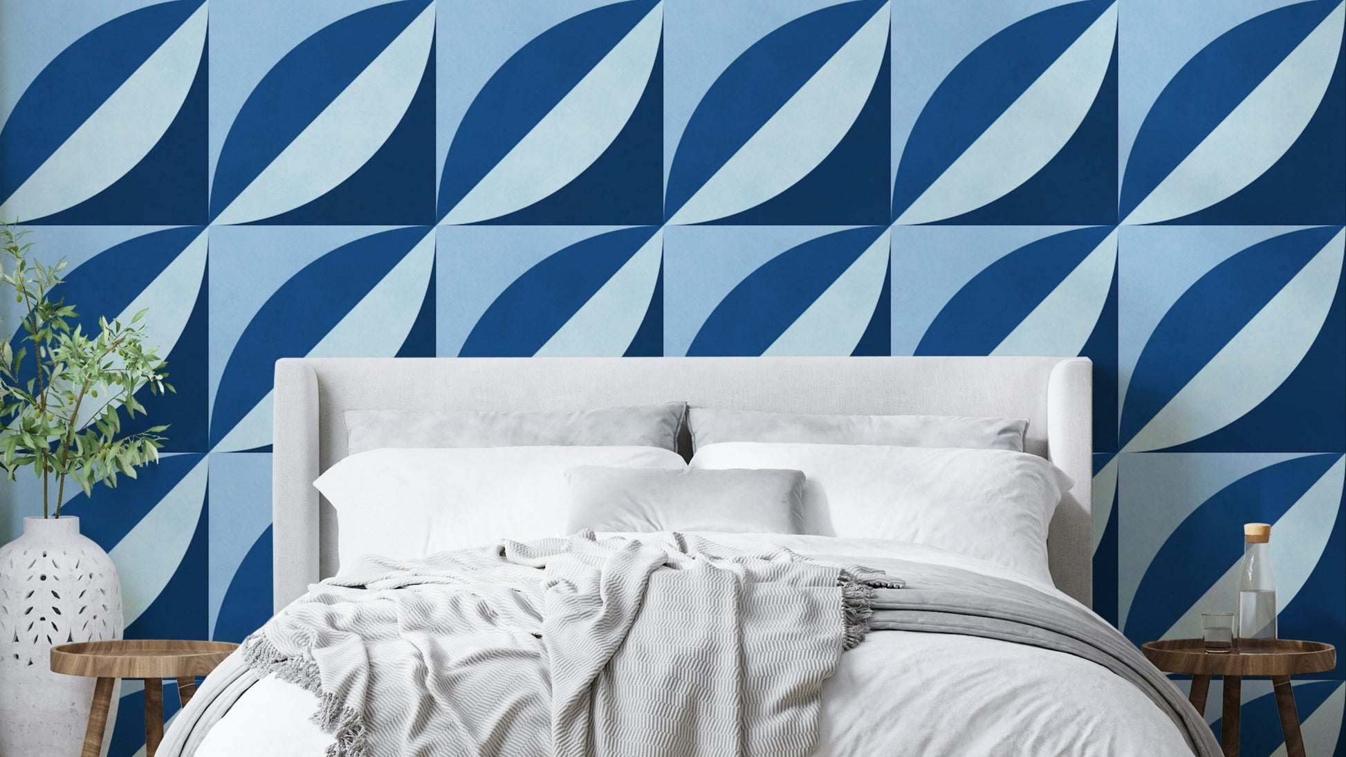 A wall mural with a floral design.

