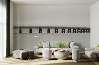 The mural gives a feeling of timeless elegance.

