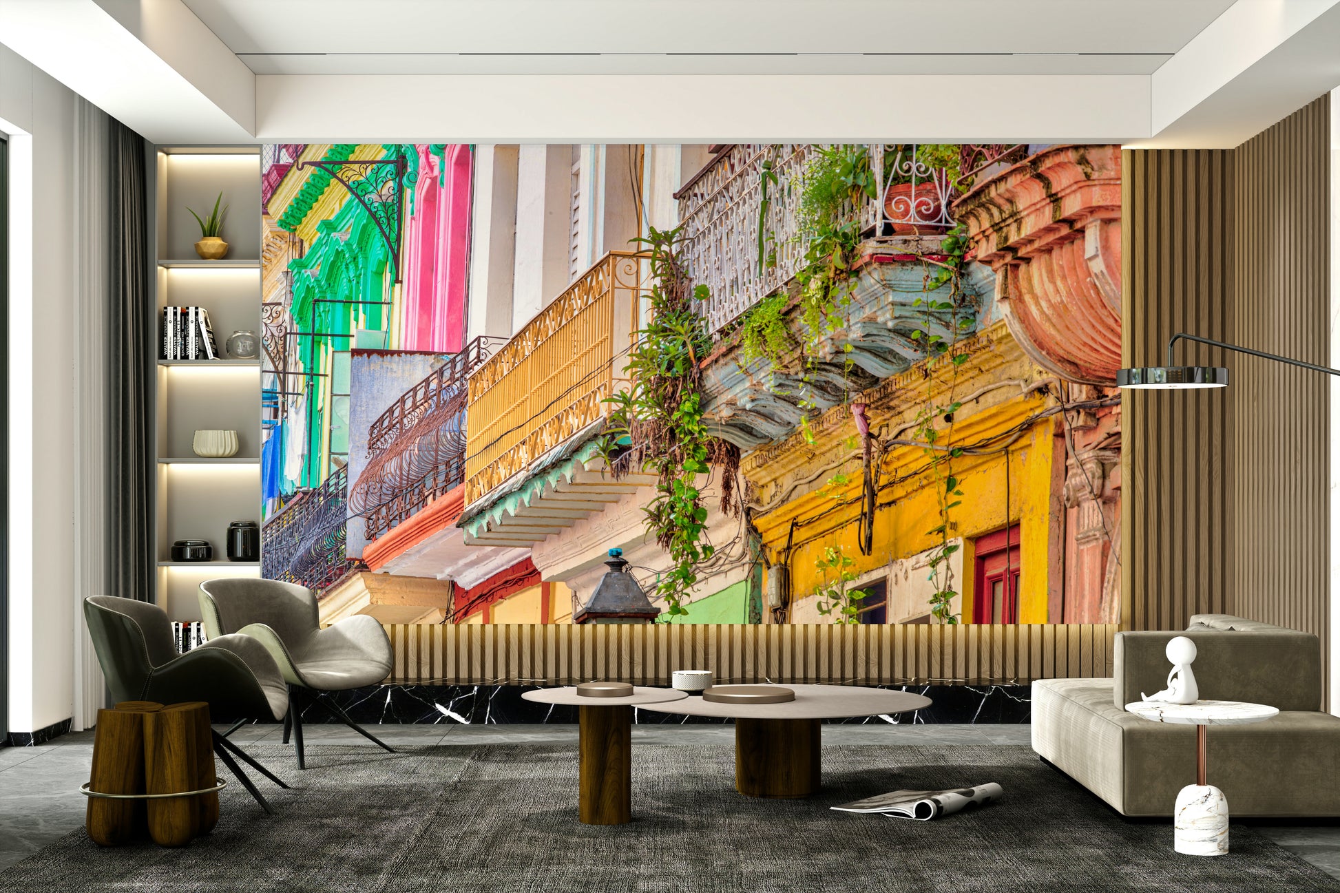 The scene captures the energy of Cuban culture.

