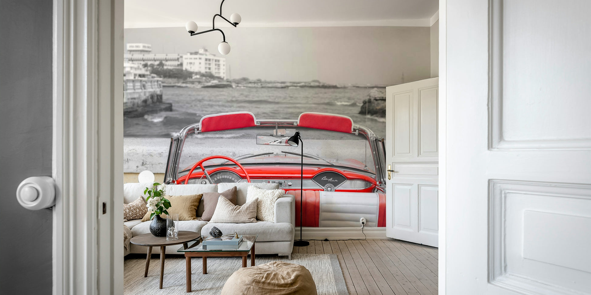 The image shows the car's iconic dashboard.

