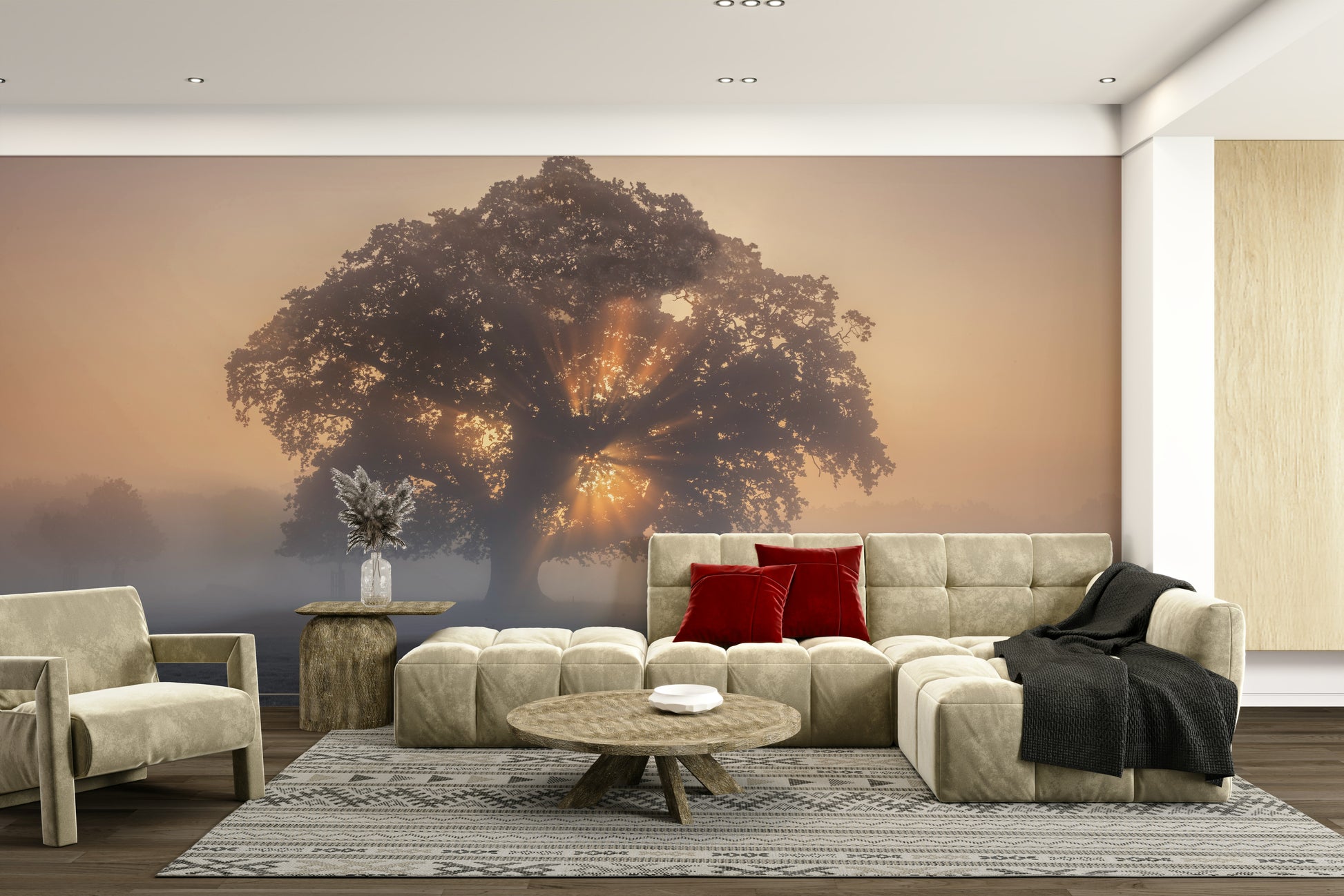 The light creates a beautiful, glowing effect.

