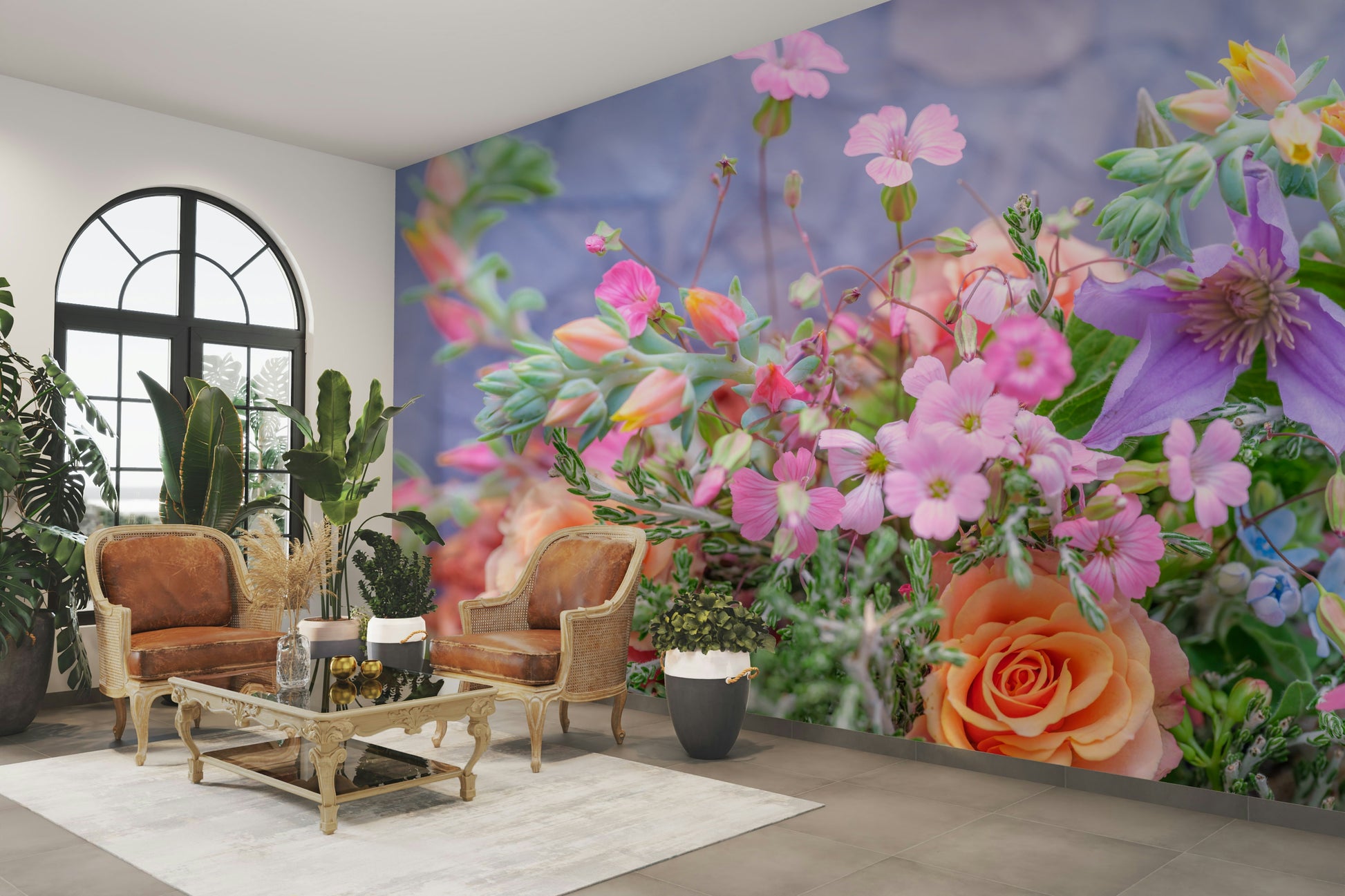 The flowers appear to be glowing or radiating light.

