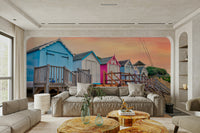 The design gives a feeling of a quiet coastal scene.

