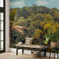 The sky is partly cloudy and bright.

