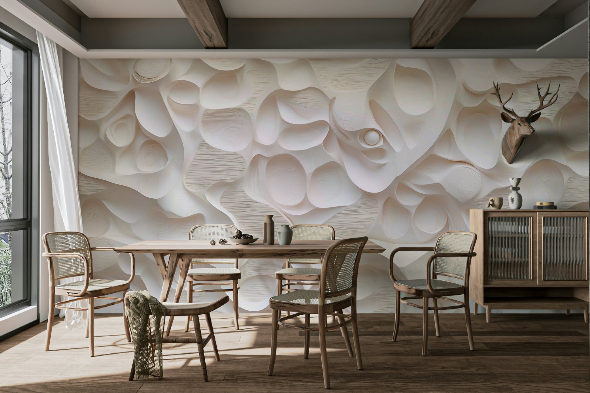 The composition is abstract and flowing.

