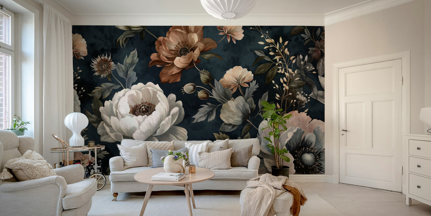 The image shows an opulent and detailed design of flowers.

