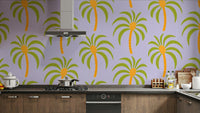 A wallpaper design with a tropical pattern.


