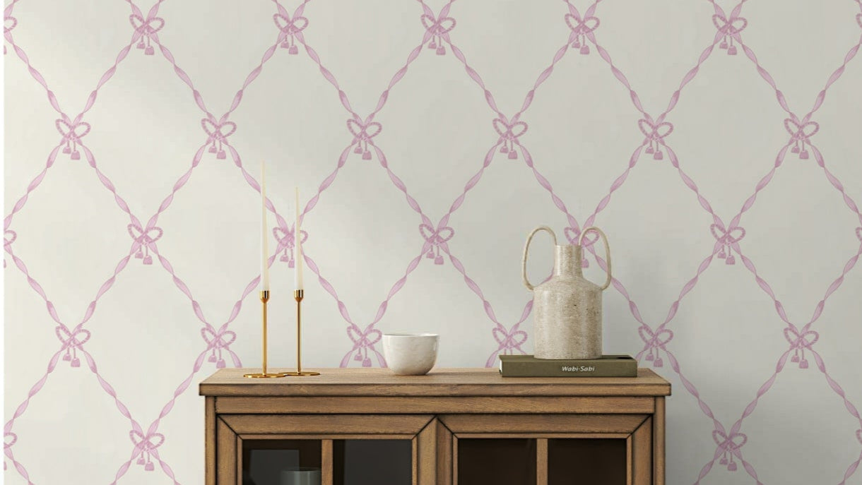 The image shows an artistic impression of a serene lace and tassel scene.

