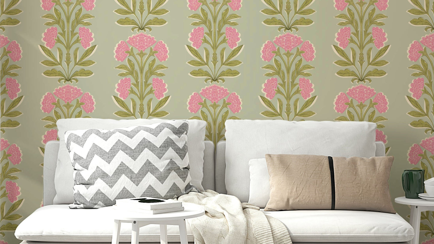 A wallpaper design with a floral pattern.

