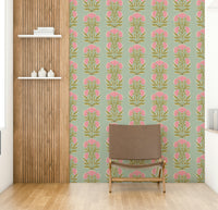 A wallpaper design with a floral pattern.


