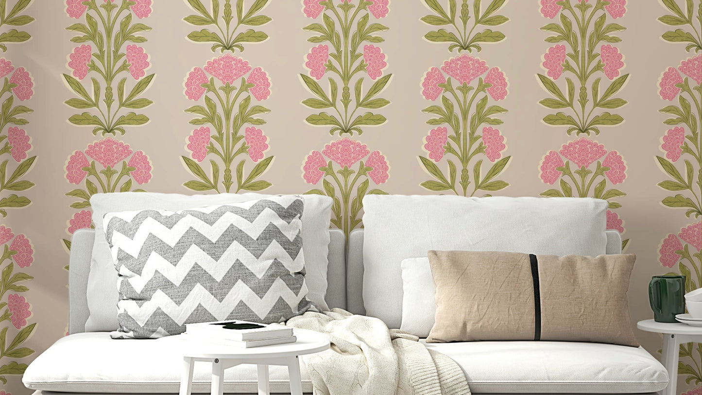 The composition is a symmetrical and repeating pattern.

