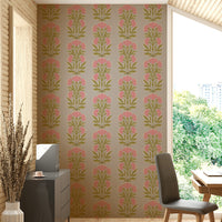 A wallpaper design with a floral pattern.

