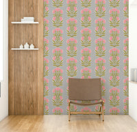 The composition is a symmetrical and repeating pattern.

