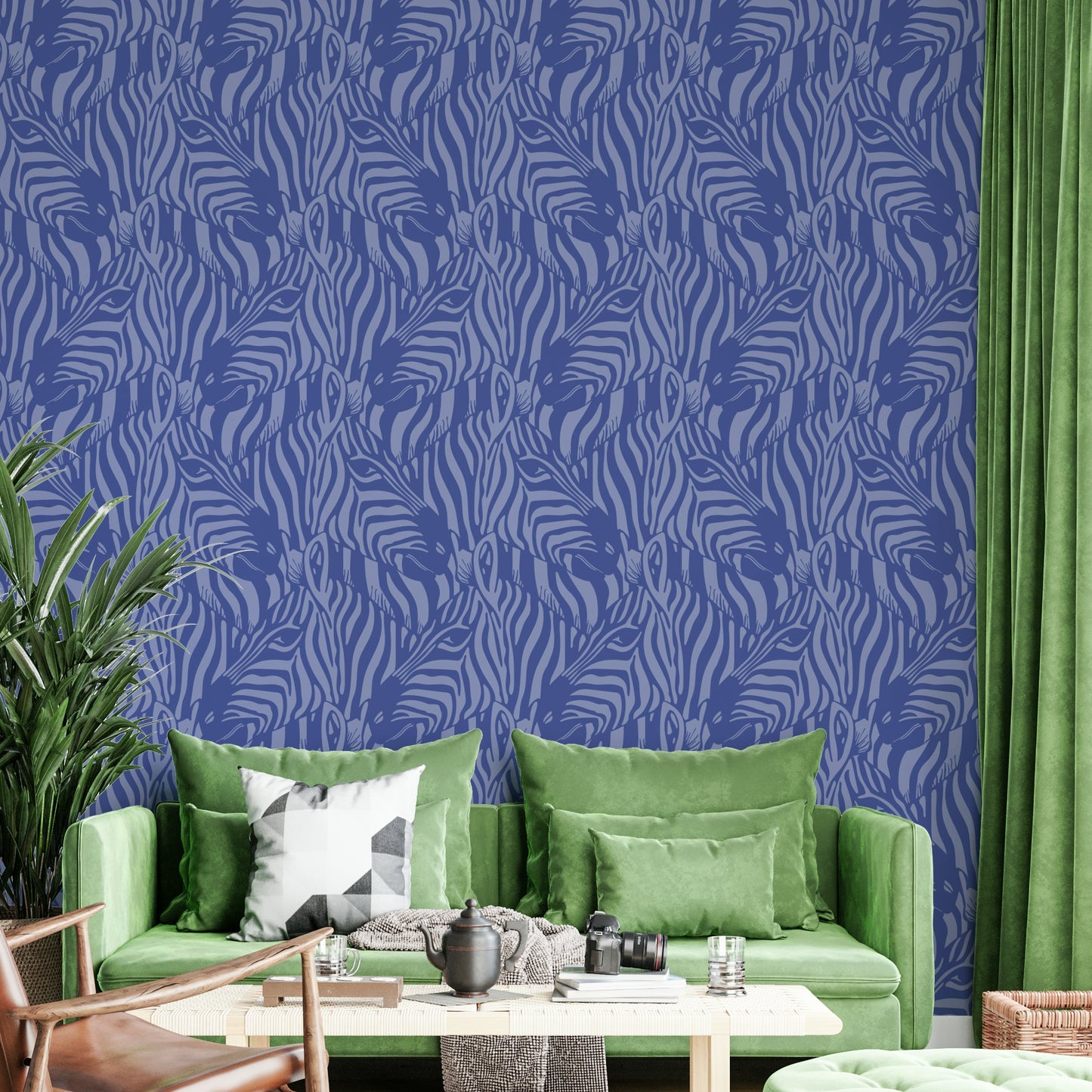 The image shows a peaceful, natural scene with a striped pattern.

