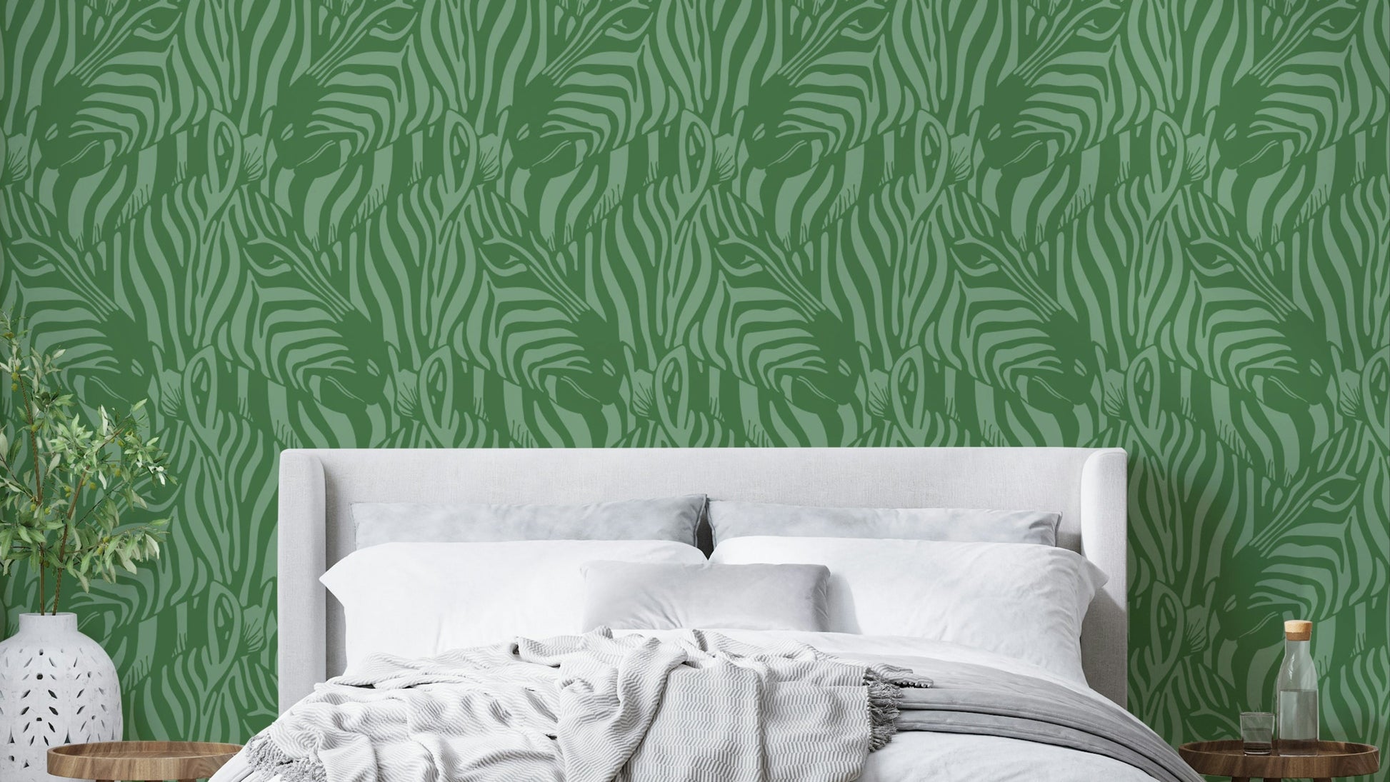 The image shows a peaceful, natural scene with a striped pattern.

