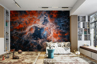 The colors are soft, muted tones of blue, purple, and black.

