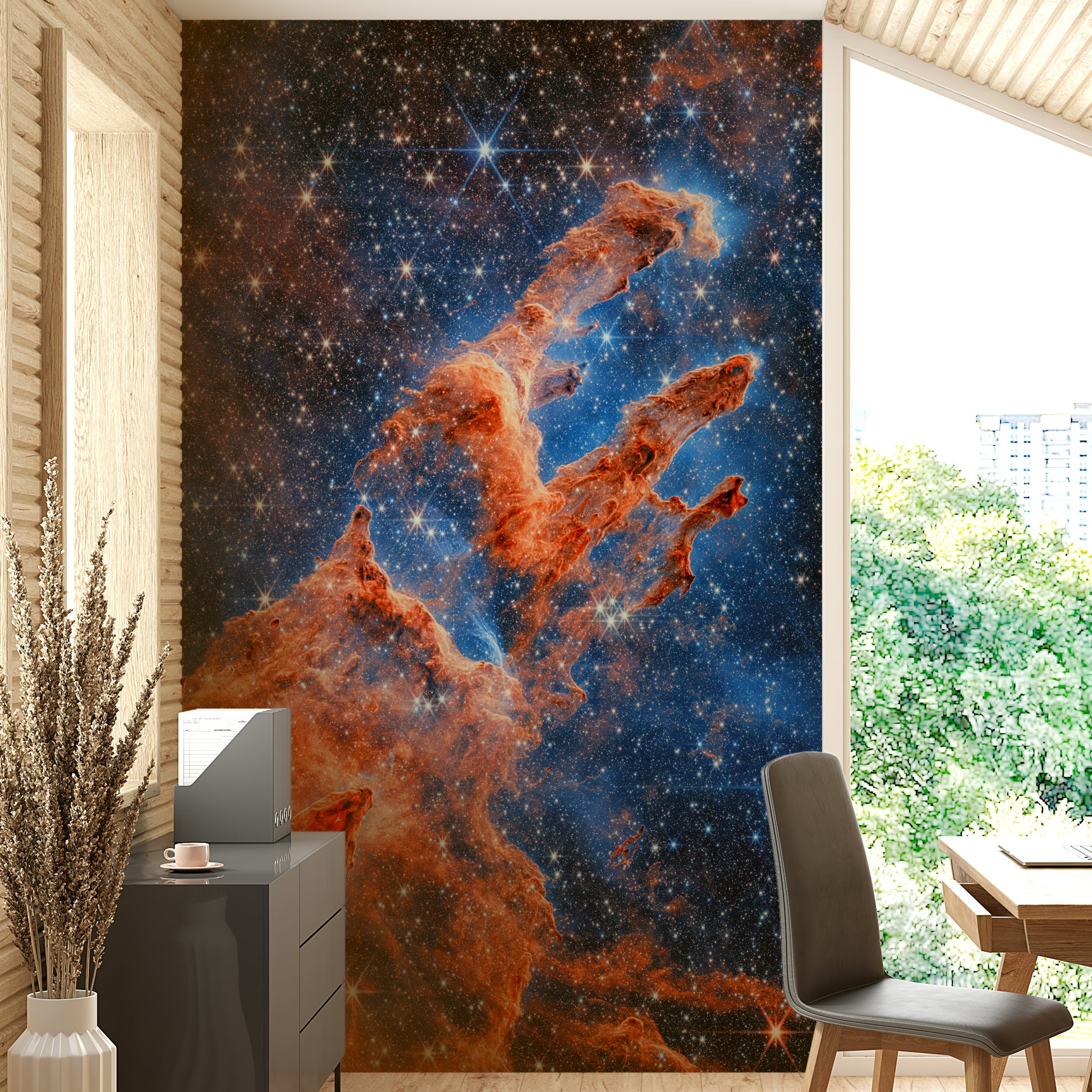 The composition is dynamic and full of depth.

