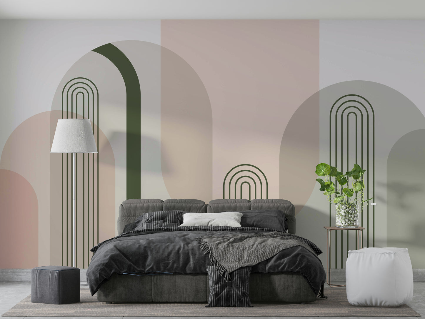 The image shows a peaceful, modern-style pattern with soft, curved shapes.

