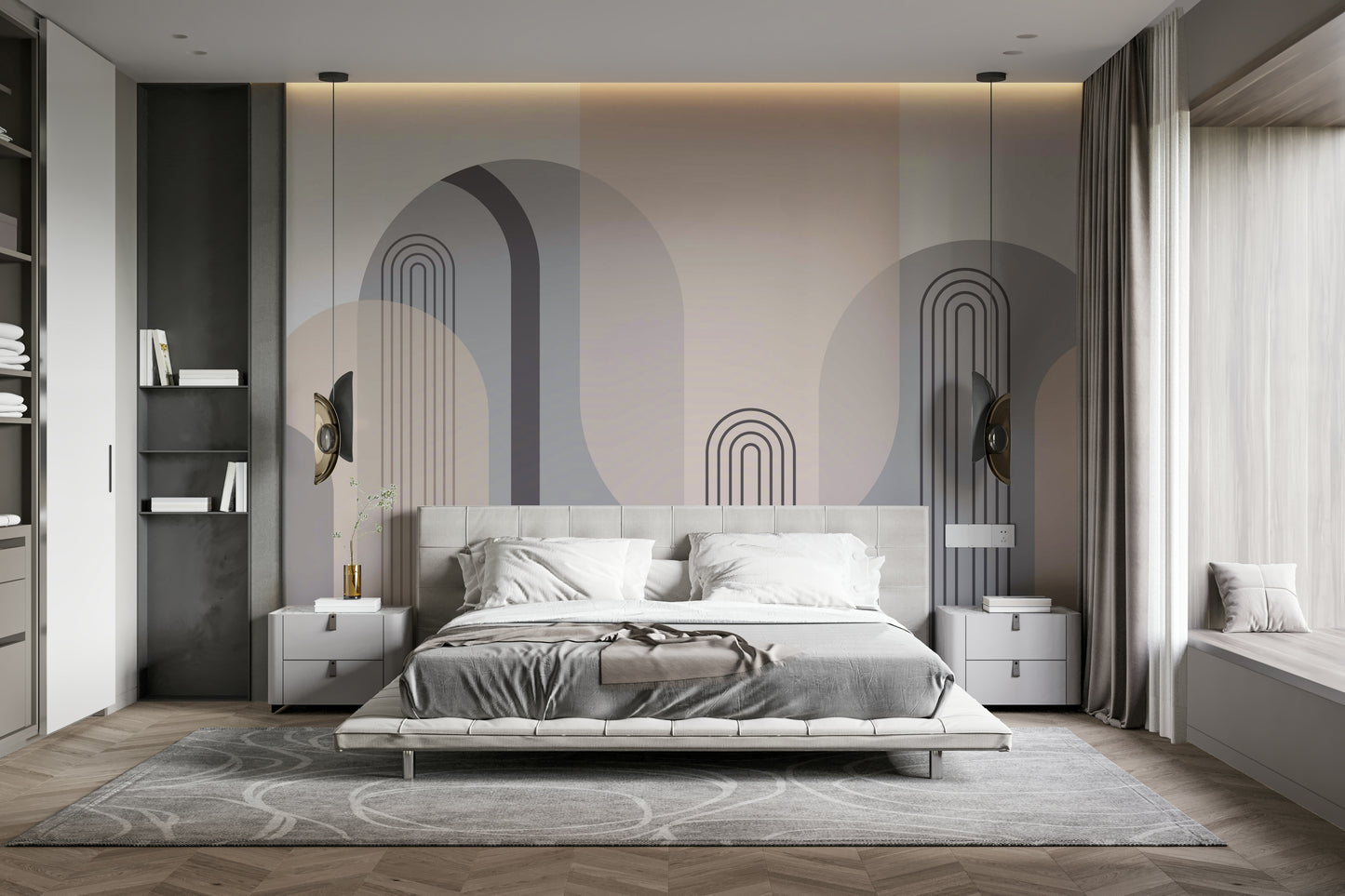 The curved shapes are a central focus of the image.

