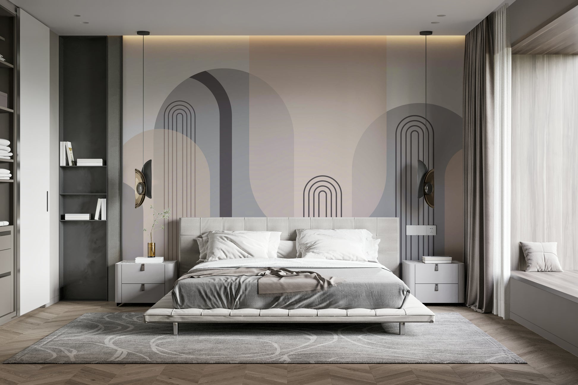 The curved shapes are a central focus of the image.

