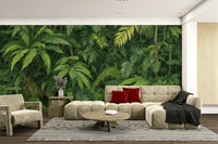 The tropical trees and canopy are a central focus of the image.

