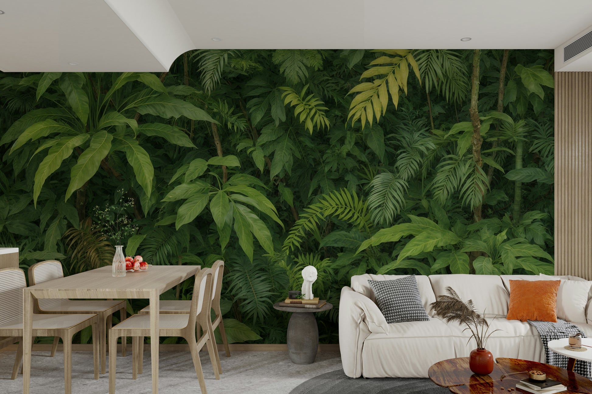 The image shows an artistic impression of a serene jungle scene.

