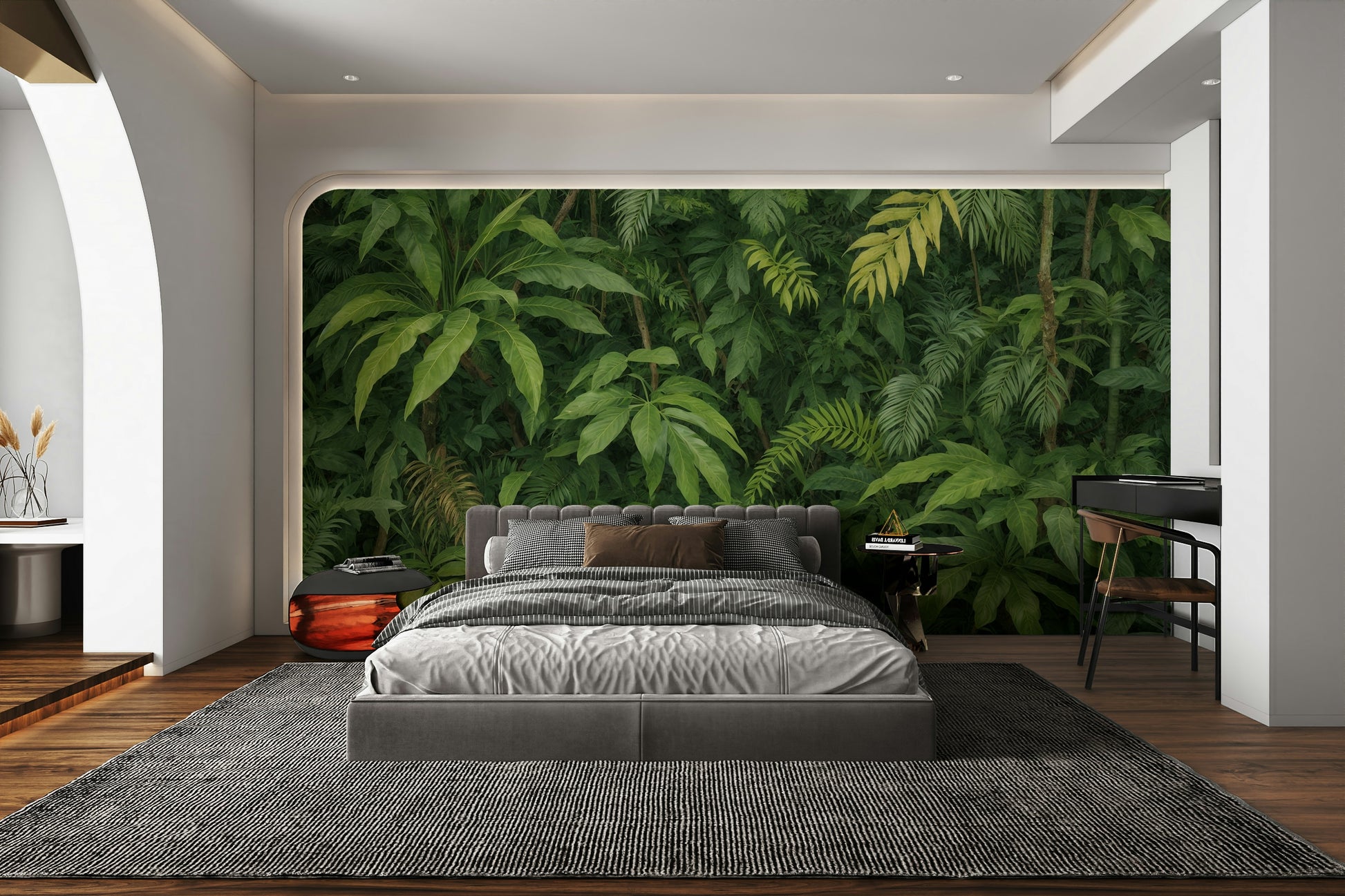 The colors are soft, muted tones of green and yellow.

