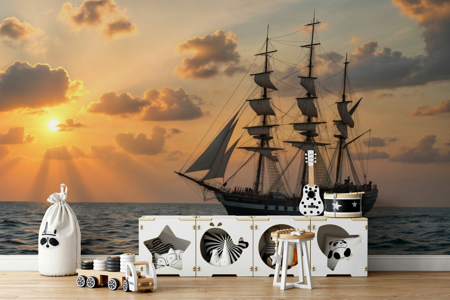 The mural has a realistic, high-resolution appearance.

