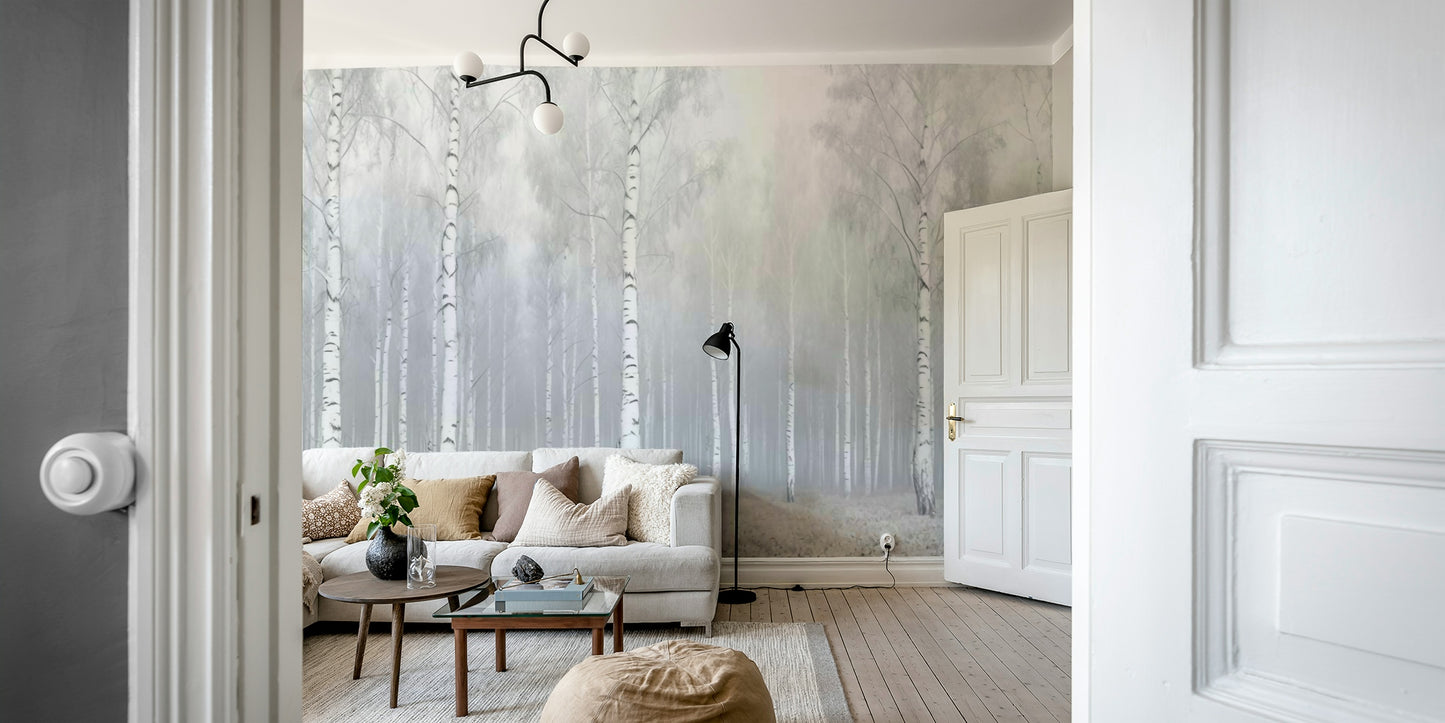 A sample shot of the Winter White Woods mural.

