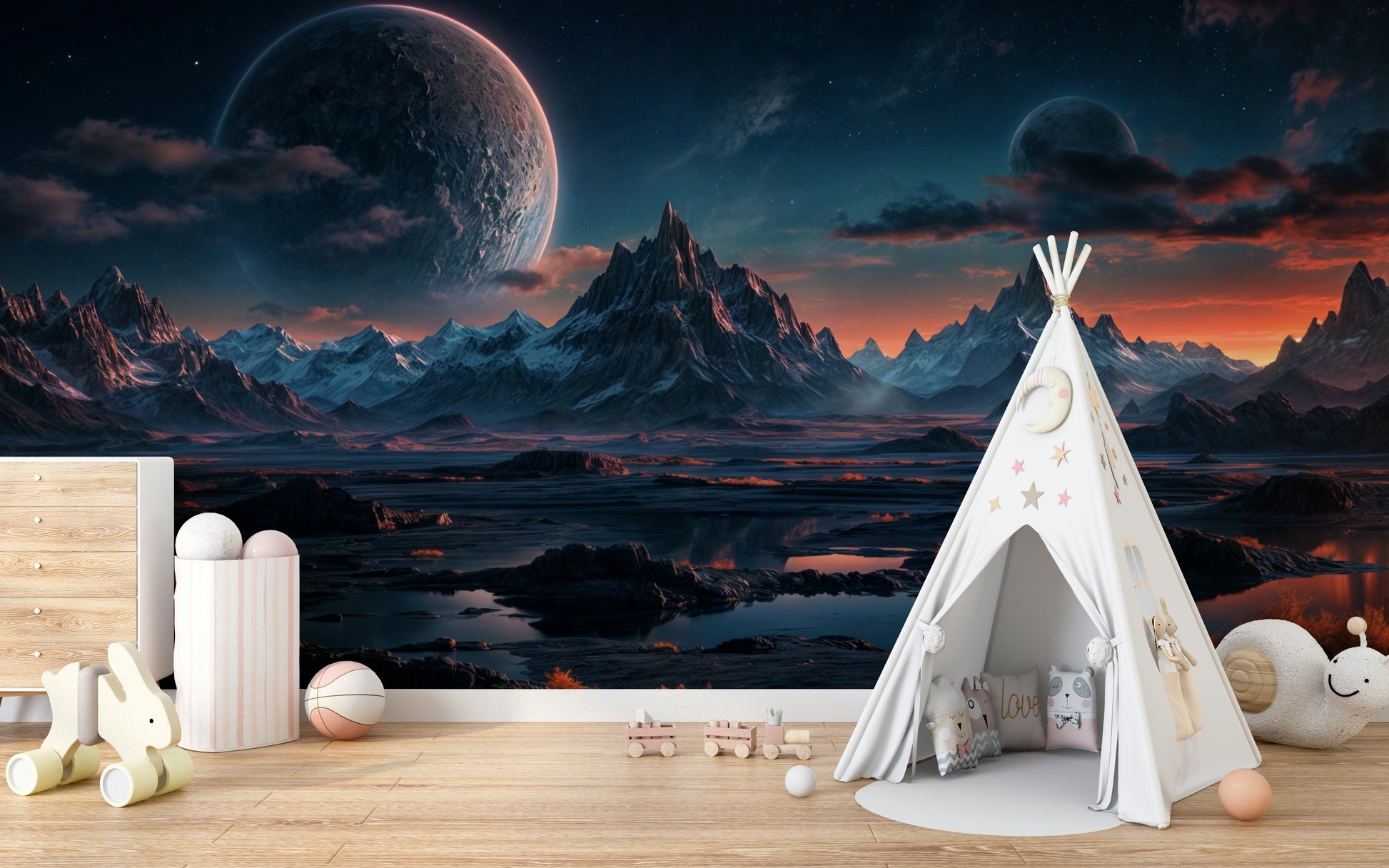 A close-up shot of the strange plant life on the alien world.

