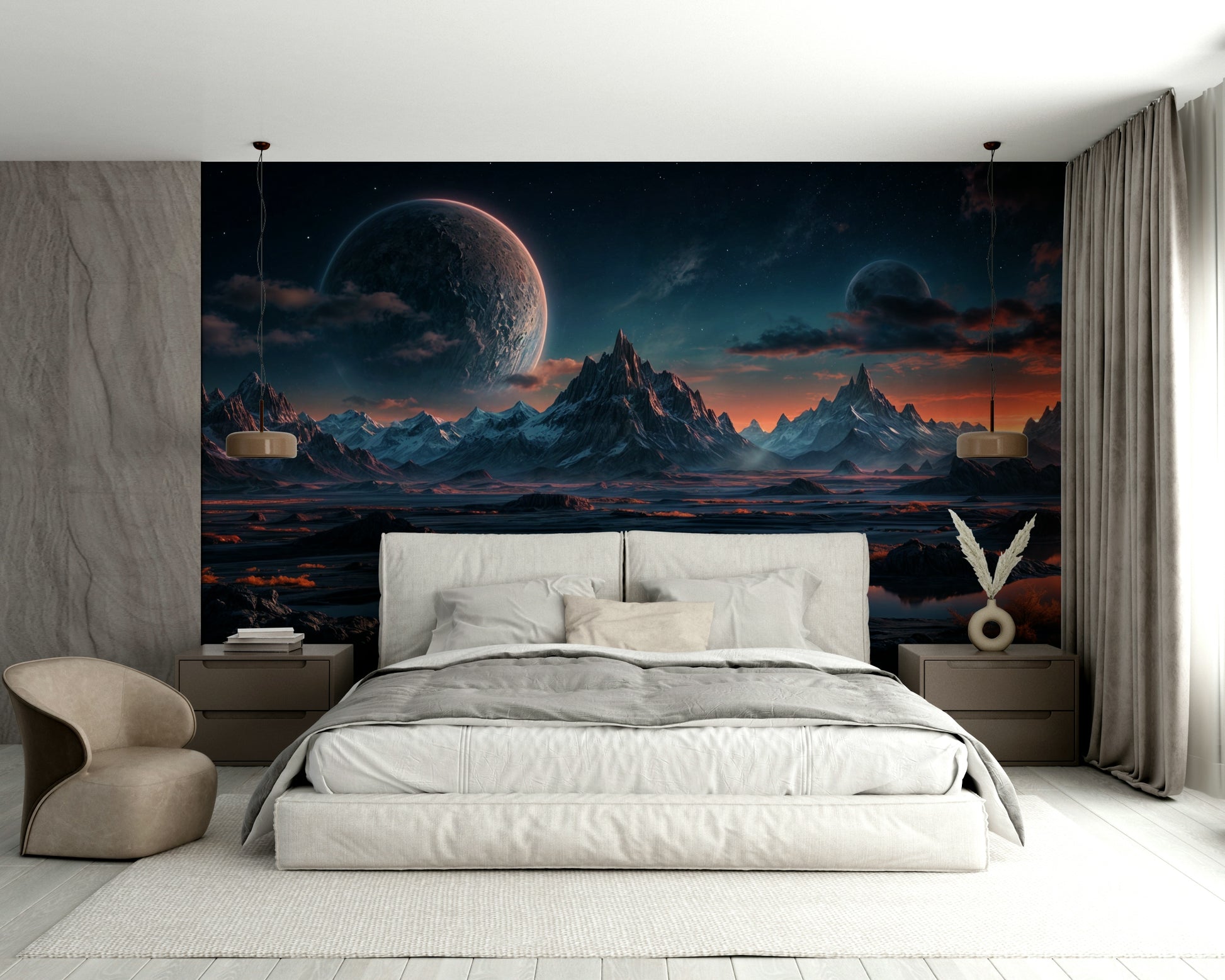 A sample shot of the Alien Landscape mural.

