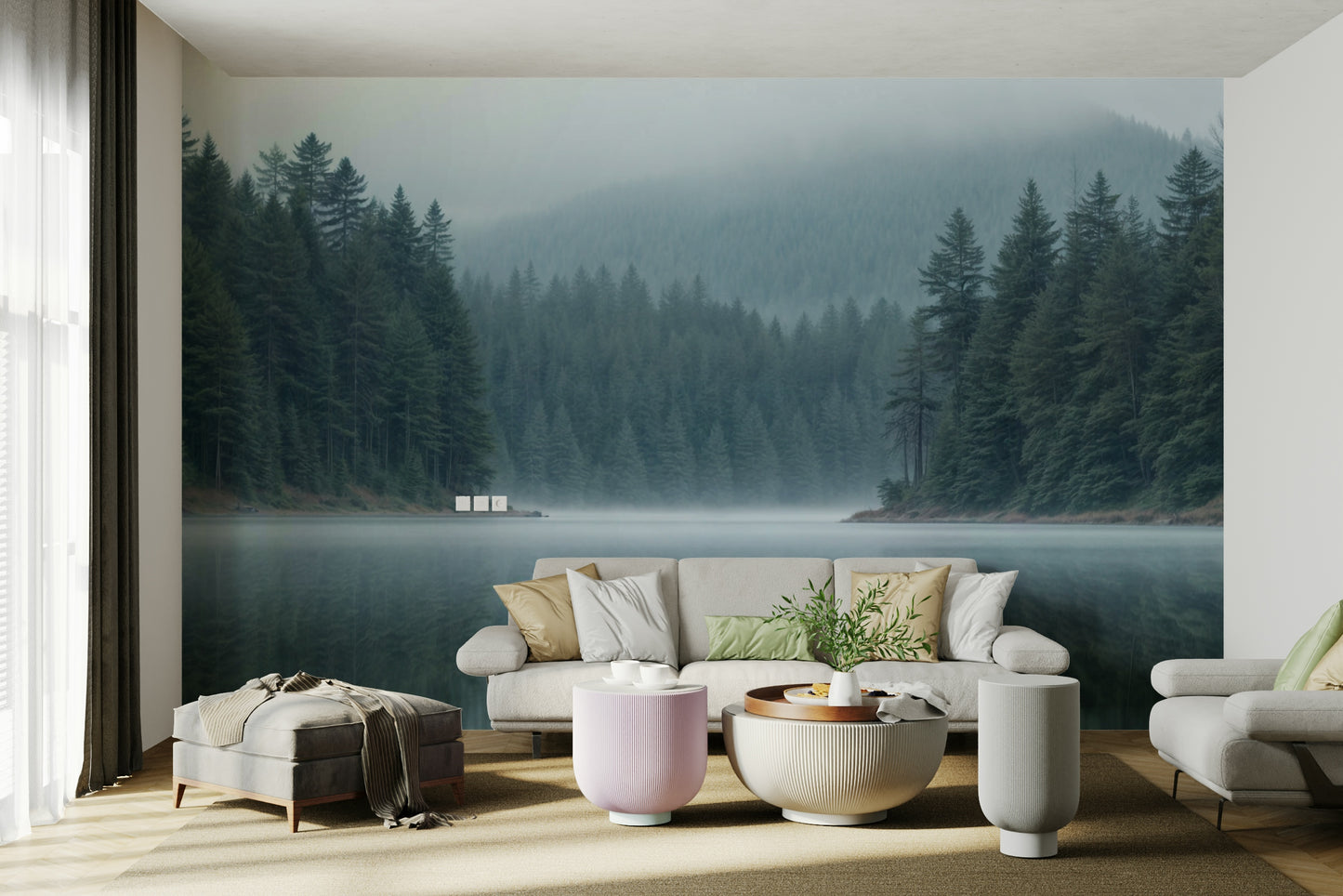 The trees and water reflections are a central focus of the image.

