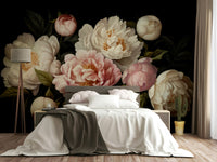 The colors are soft, muted tones of black, purple, and blue.

