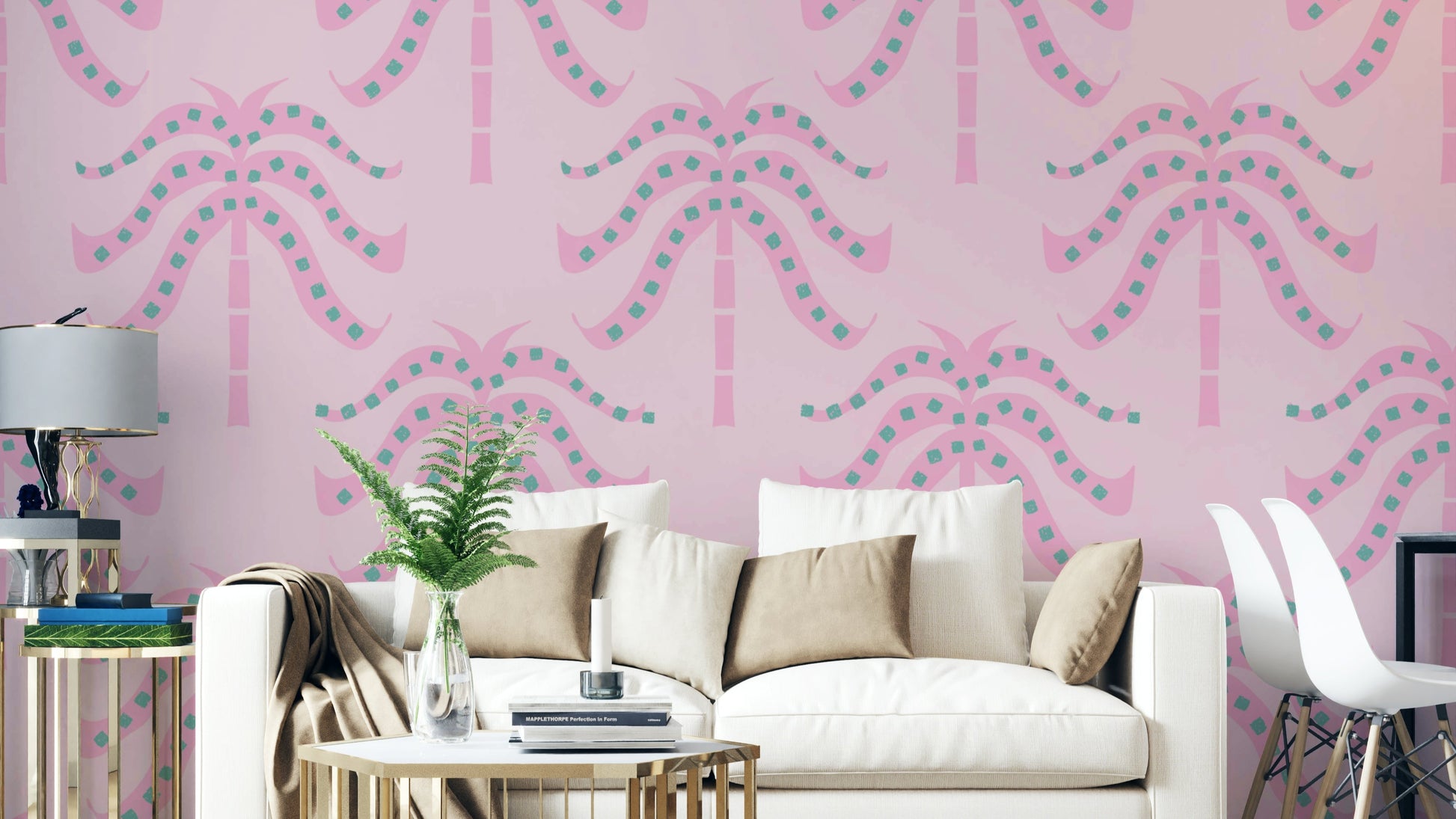 The colors are soft, muted tones of pink.

