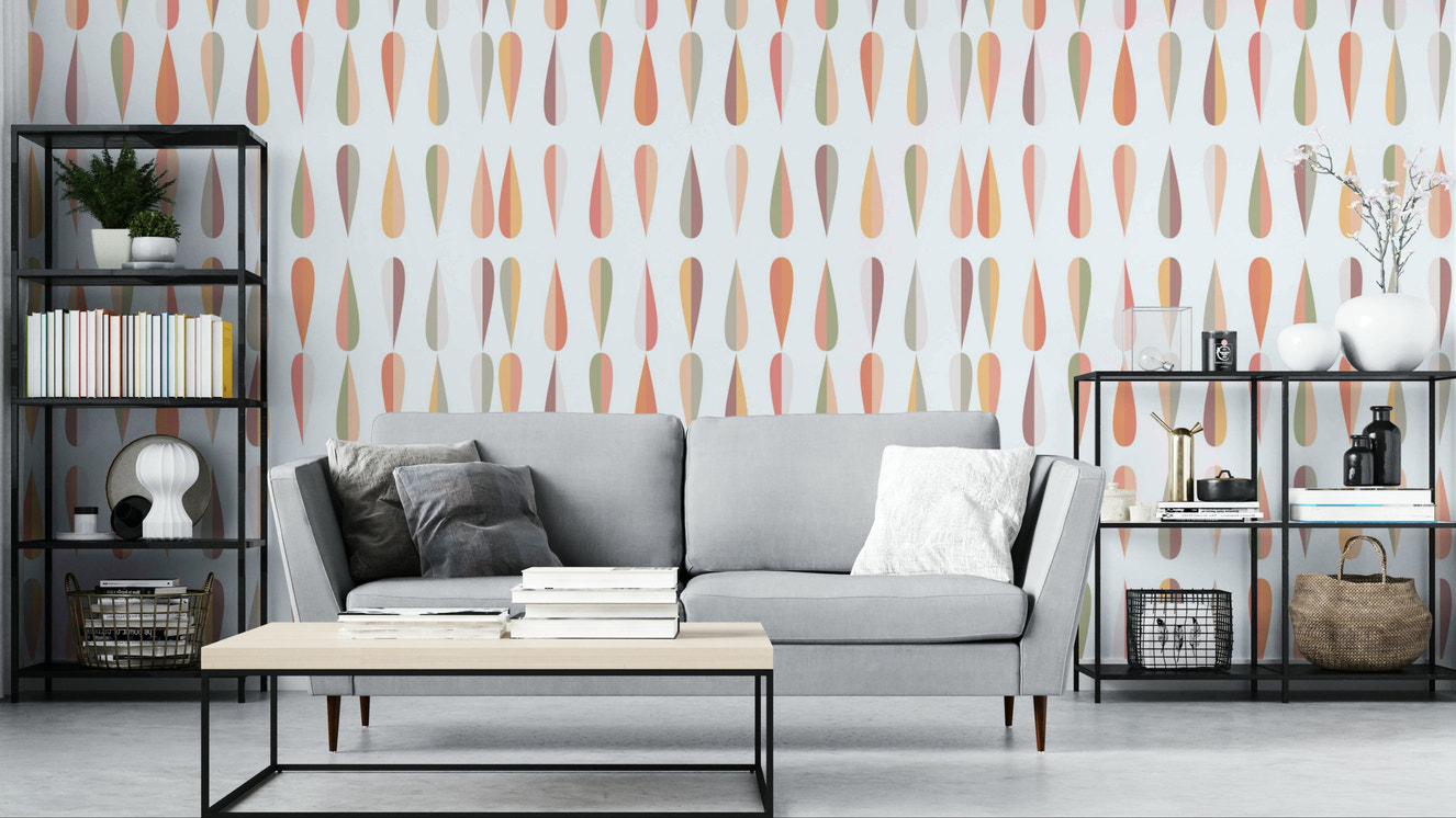 The teardrop shapes are a central focus of the image.

