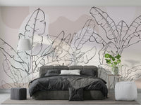 The banana leaves are a central focus of the image.

