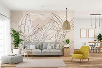 The colors are soft, muted tones of green and white.

