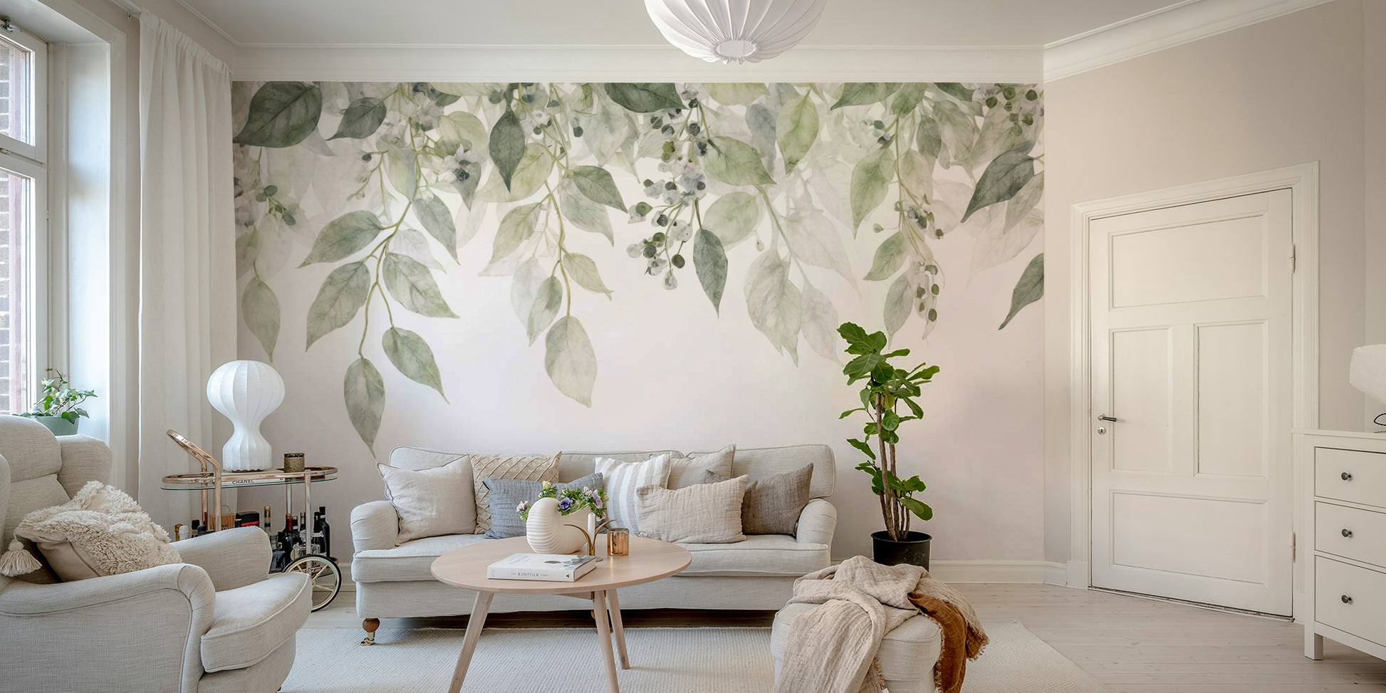 The image shows an artistic impression of a serene foliage scene.

