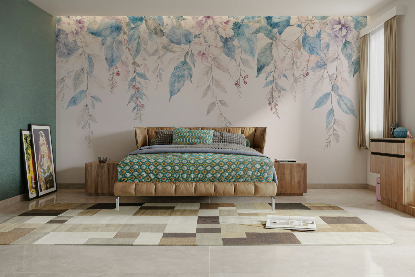 The image shows an artistic impression of a serene floral scene.

